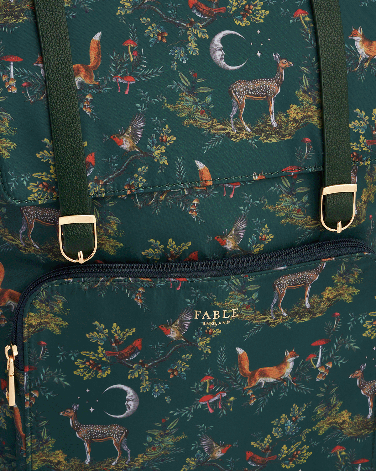 Green Into The Woods Buckle Backpack Medium