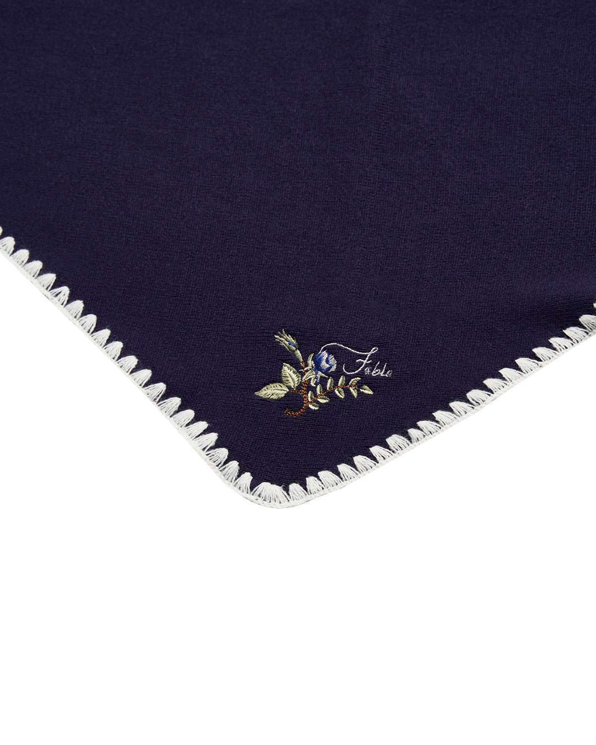 Blue Triangle Blanket-Stitch Scarf