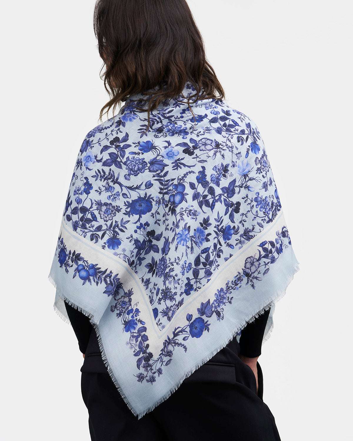 Blue Ditsy Folk Square Scarf