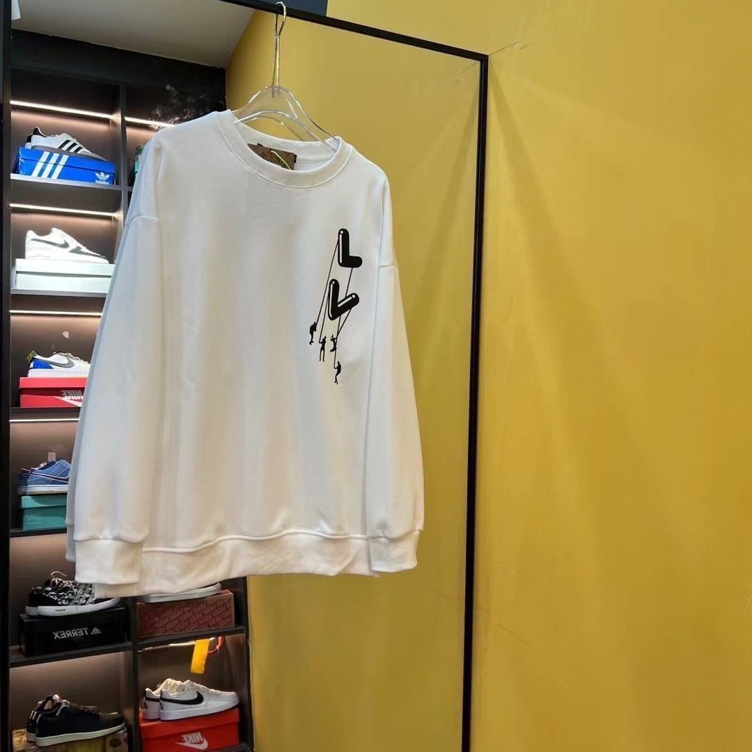 Letter round neck fleece sweatshirt XC0823111502