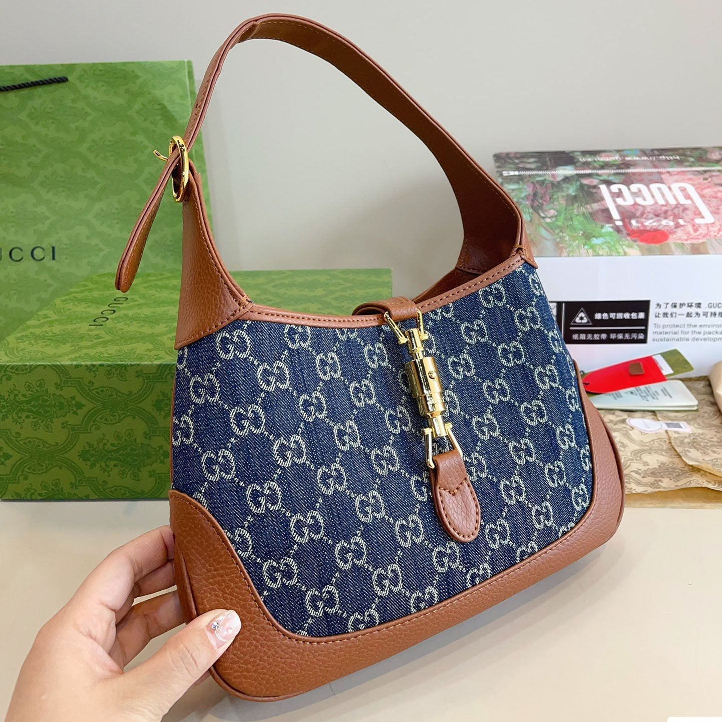 Classic printed Jackie1961 armpit bag 1824042111