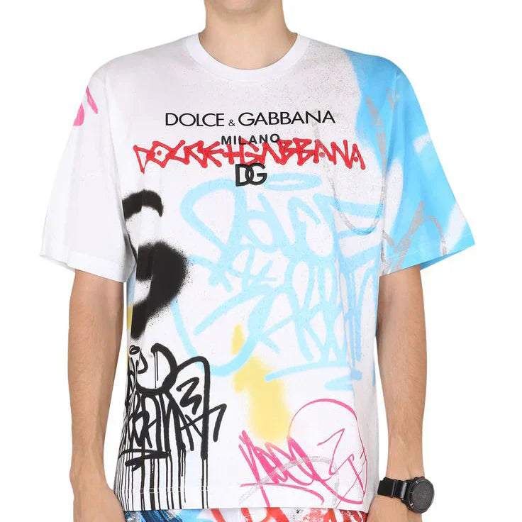 Limited New Graffiti Round Neck Short Sleeve T-Shirt 3D1025042902