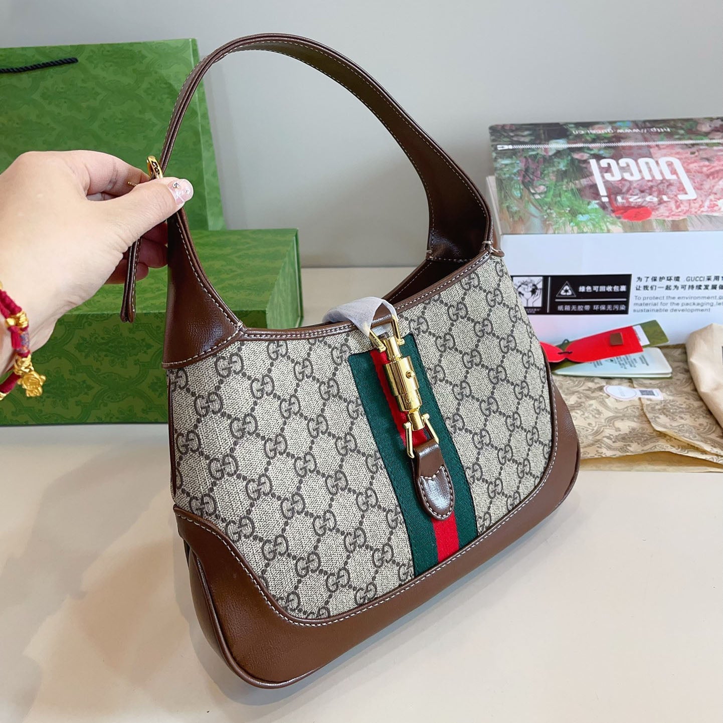 Classic printed Jackie1961 armpit bag 1824042111