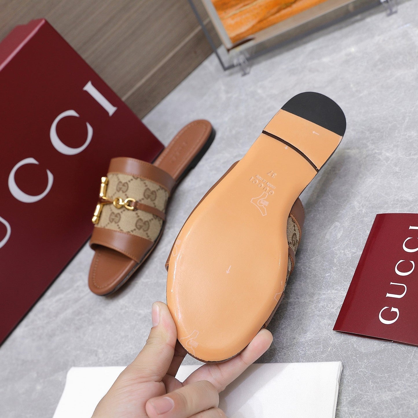 GG 25ss D-shaped chain buckle slippers 1825042512