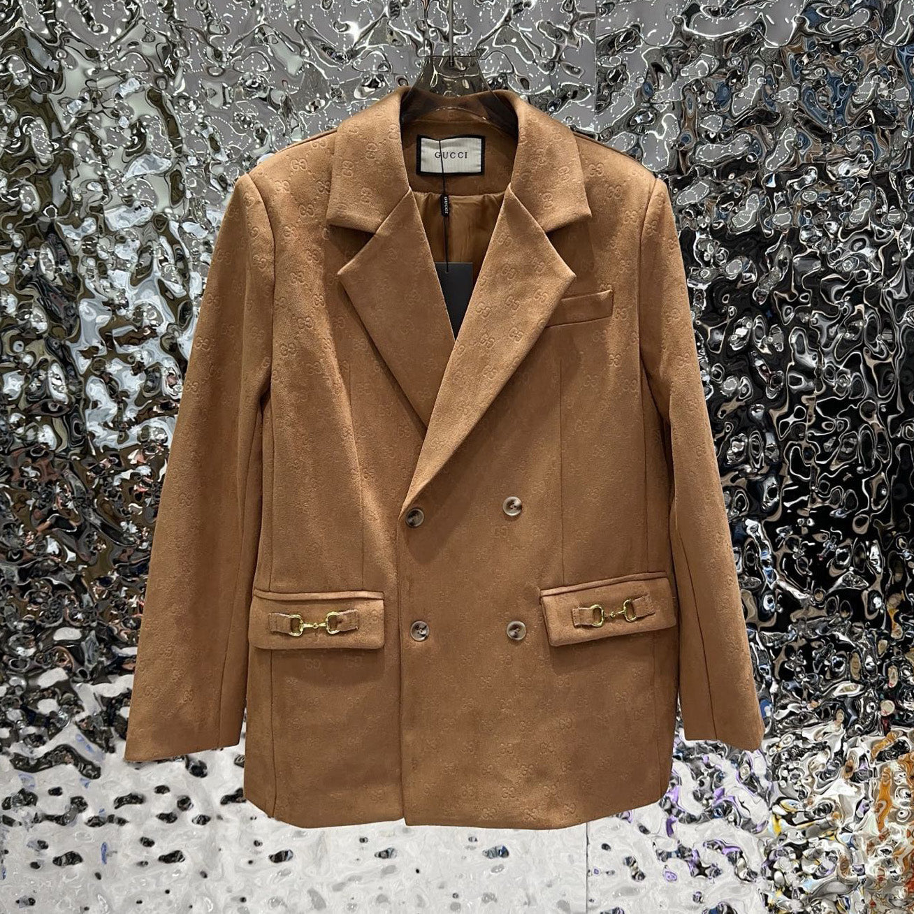 G Embossed suede blazer 1825090801