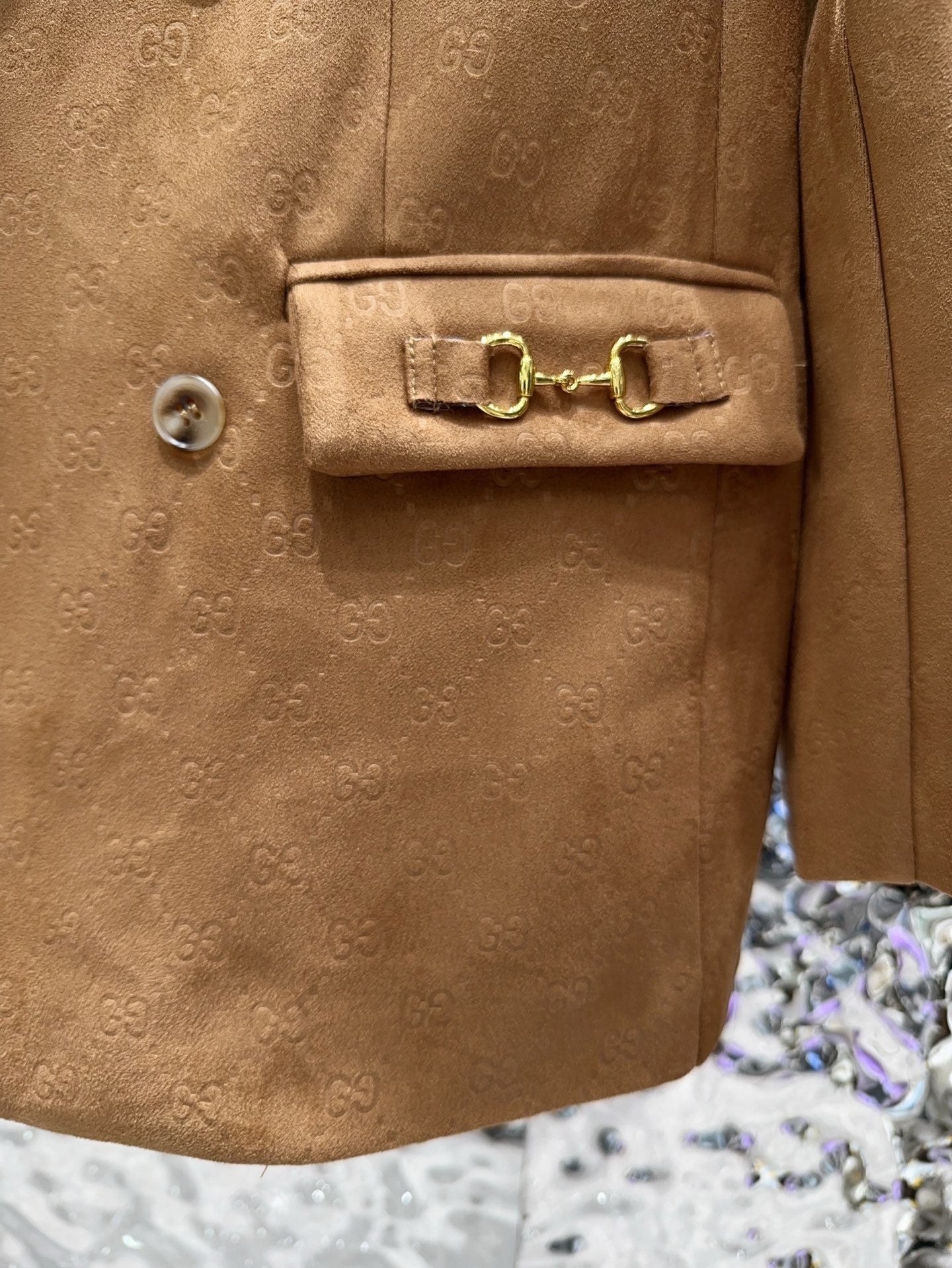 G Embossed suede blazer 1825090801