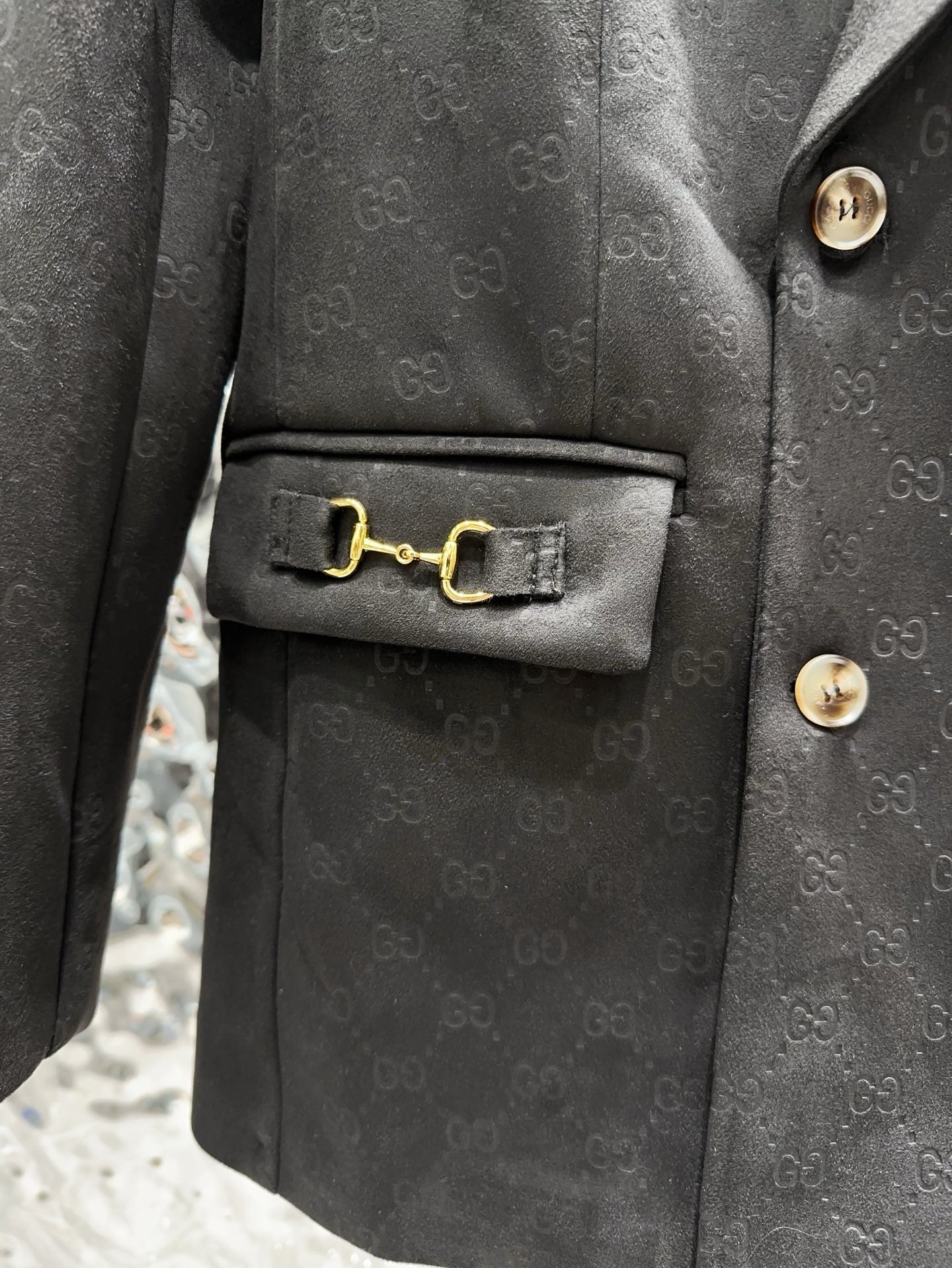 G Embossed suede blazer 1825090801