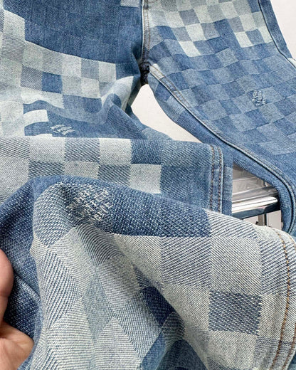 LV Plaid jeans 1825022822