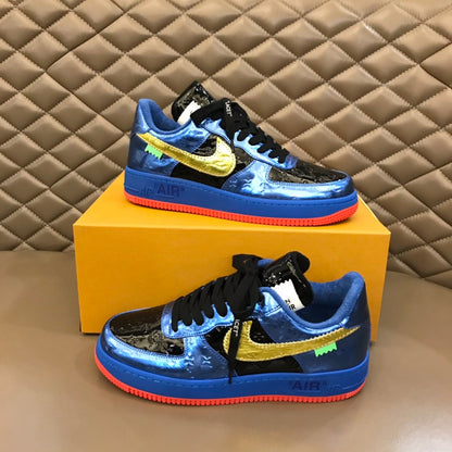 Tripartite Joint Bright Leather Embossed Contrast Color Sneakers XC1623071703