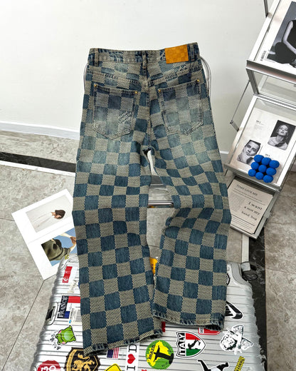 LV Plaid jeans 1825022820