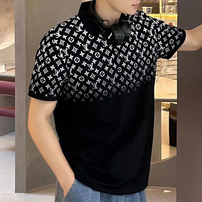 New Fashion Gradient Printed Polo Short Sleeves 1024032138