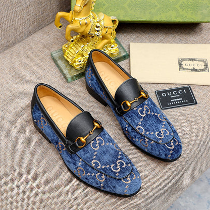 Gentleman Men's Shoes Leather Popular Classic Presbyterian Pattern Loafers G04