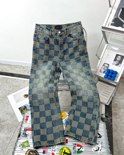 LV Plaid jeans 1825022820