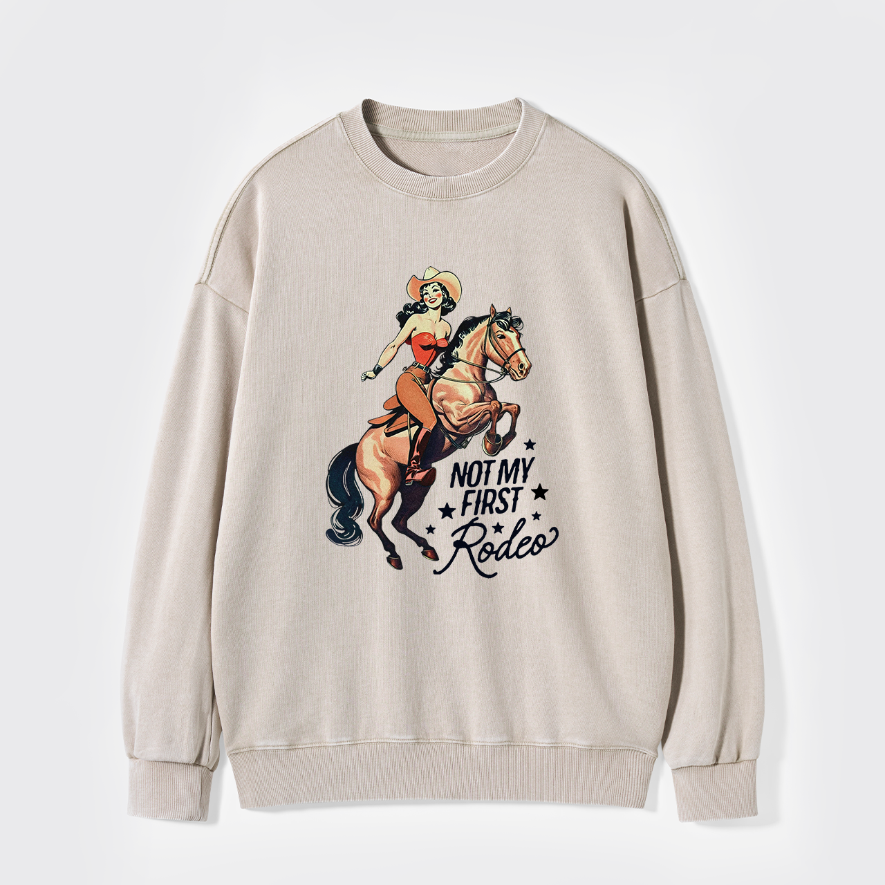 Retro Rodeo Cowgirl Washed Sweatshirts