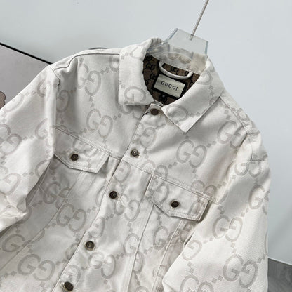 jacquard lapel denim jacket XC0823110312