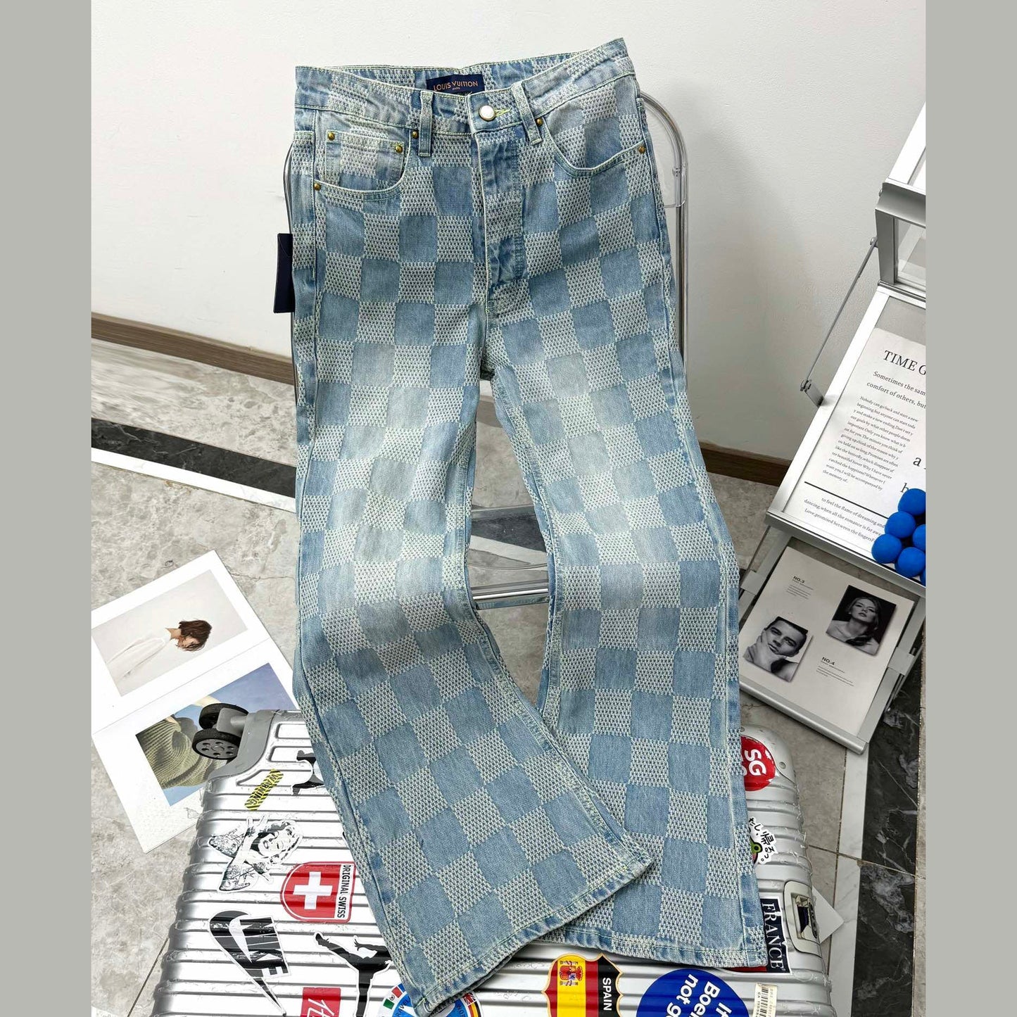 LV Plaid jeans 1825022820