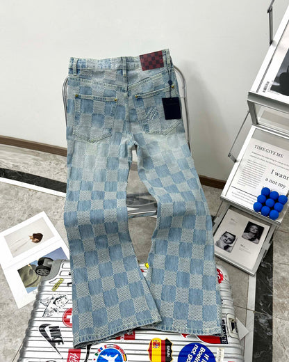 LV Plaid jeans 1825022820