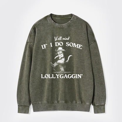 Sneaky Cowboy Cat Washed Sweatshirts