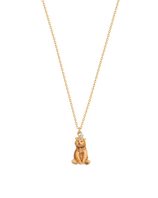 Gold Party Bear Necklace