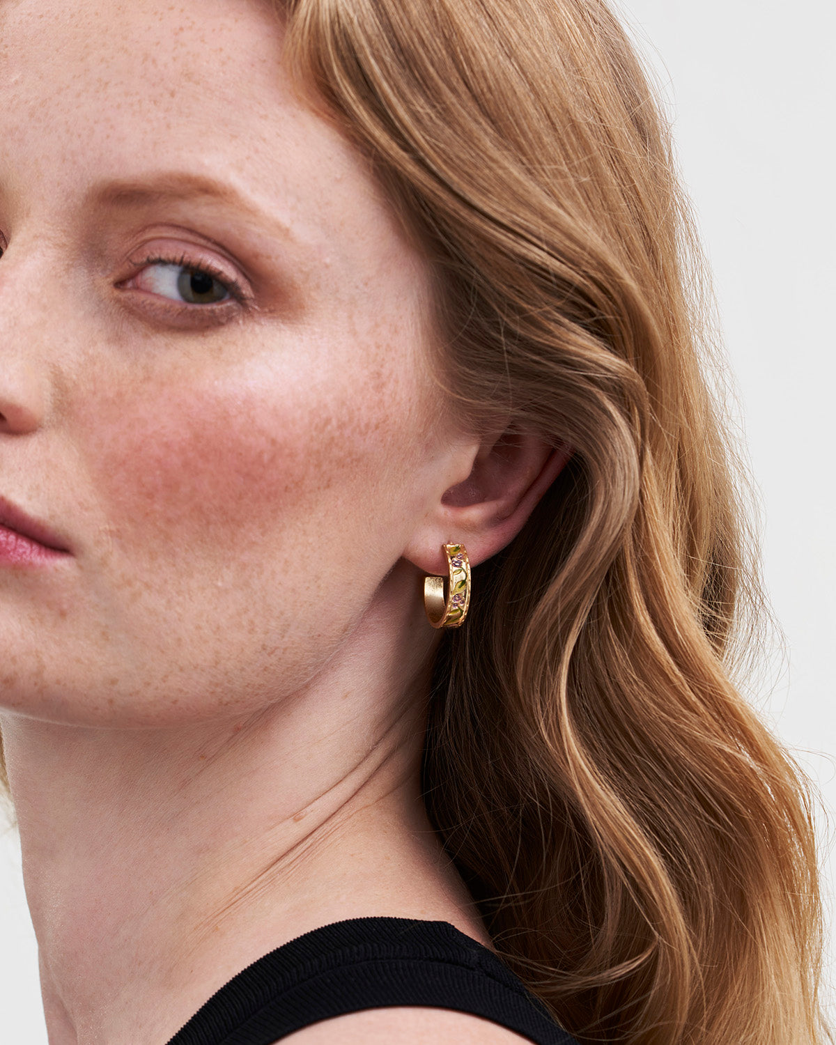 Gold Blackberry Bramble Hoop Earrings