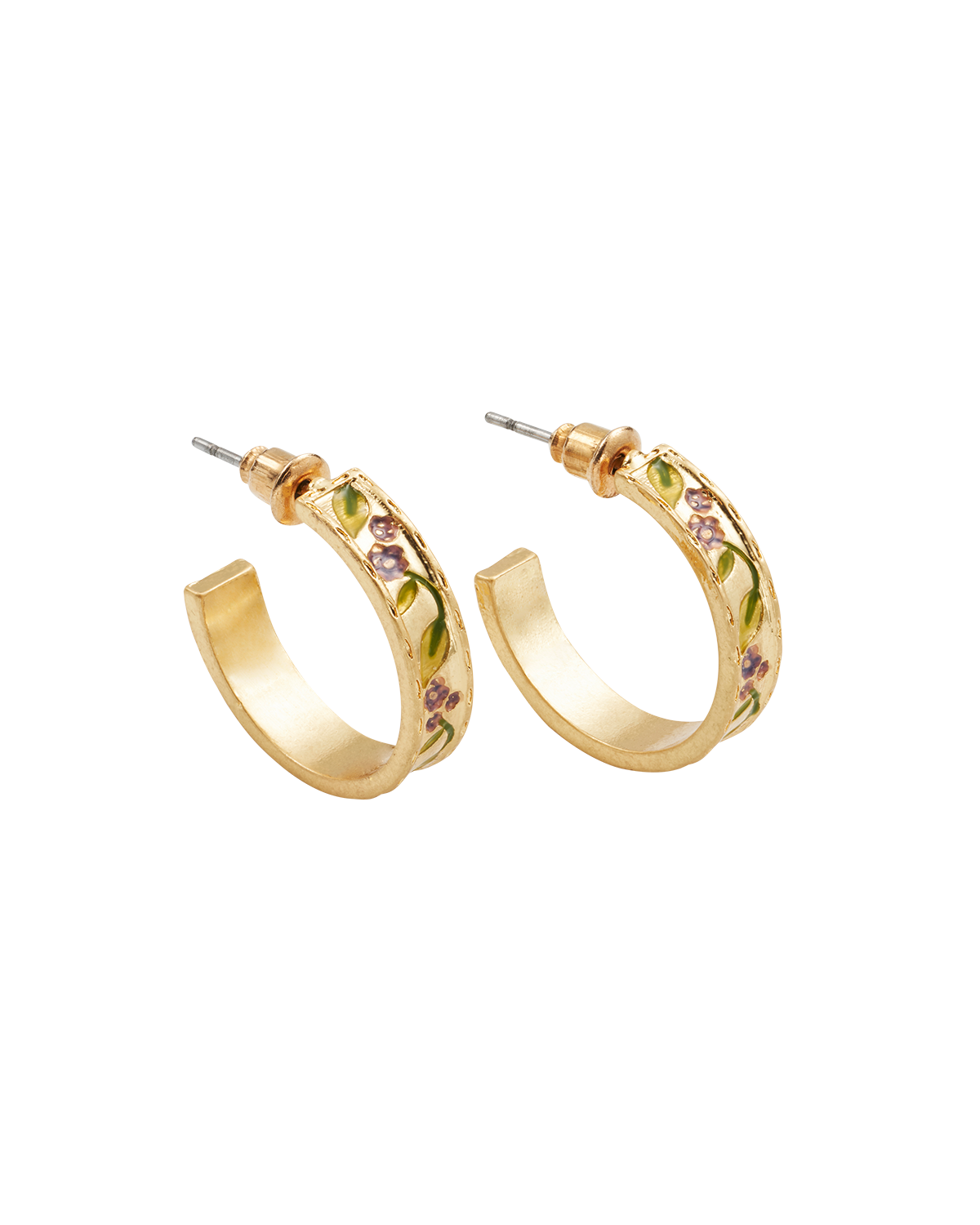 Gold Blackberry Bramble Hoop Earrings