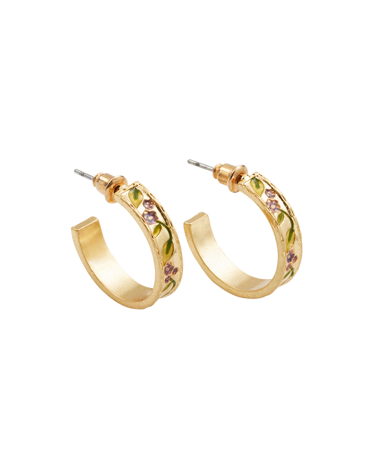 Gold Blackberry Bramble Hoop Earrings