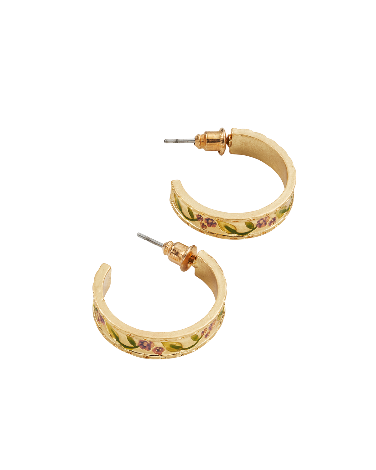 Gold Blackberry Bramble Hoop Earrings