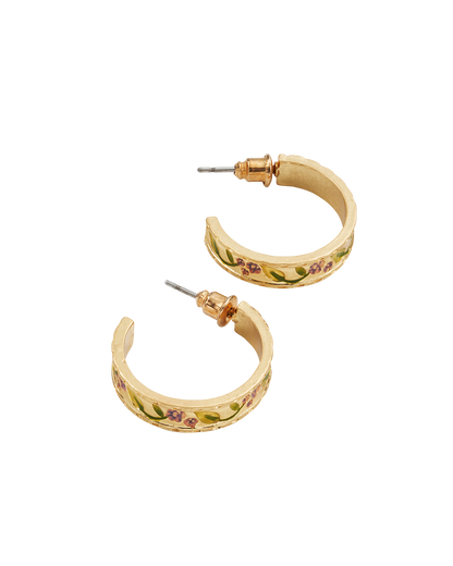 Gold Blackberry Bramble Hoop Earrings