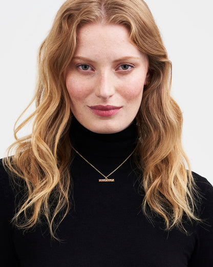 Gold Folksy Floral T-Bar Necklace