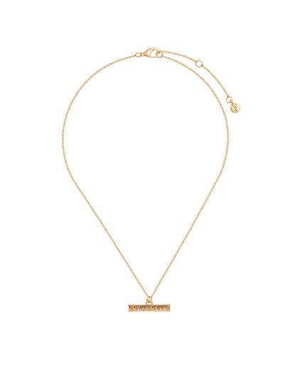 Gold Folksy Floral T-Bar Necklace