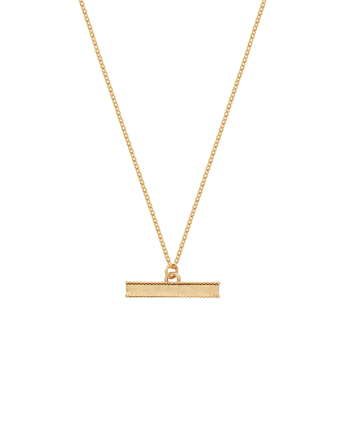 Gold Folksy Floral T-Bar Necklace