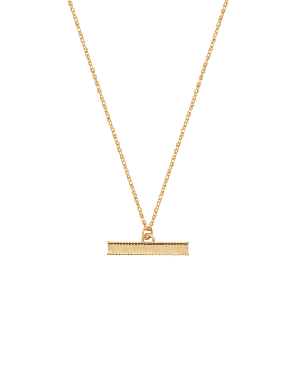 Gold Folksy Floral T-Bar Necklace