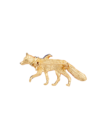 Gold Cosy Fox Brooch