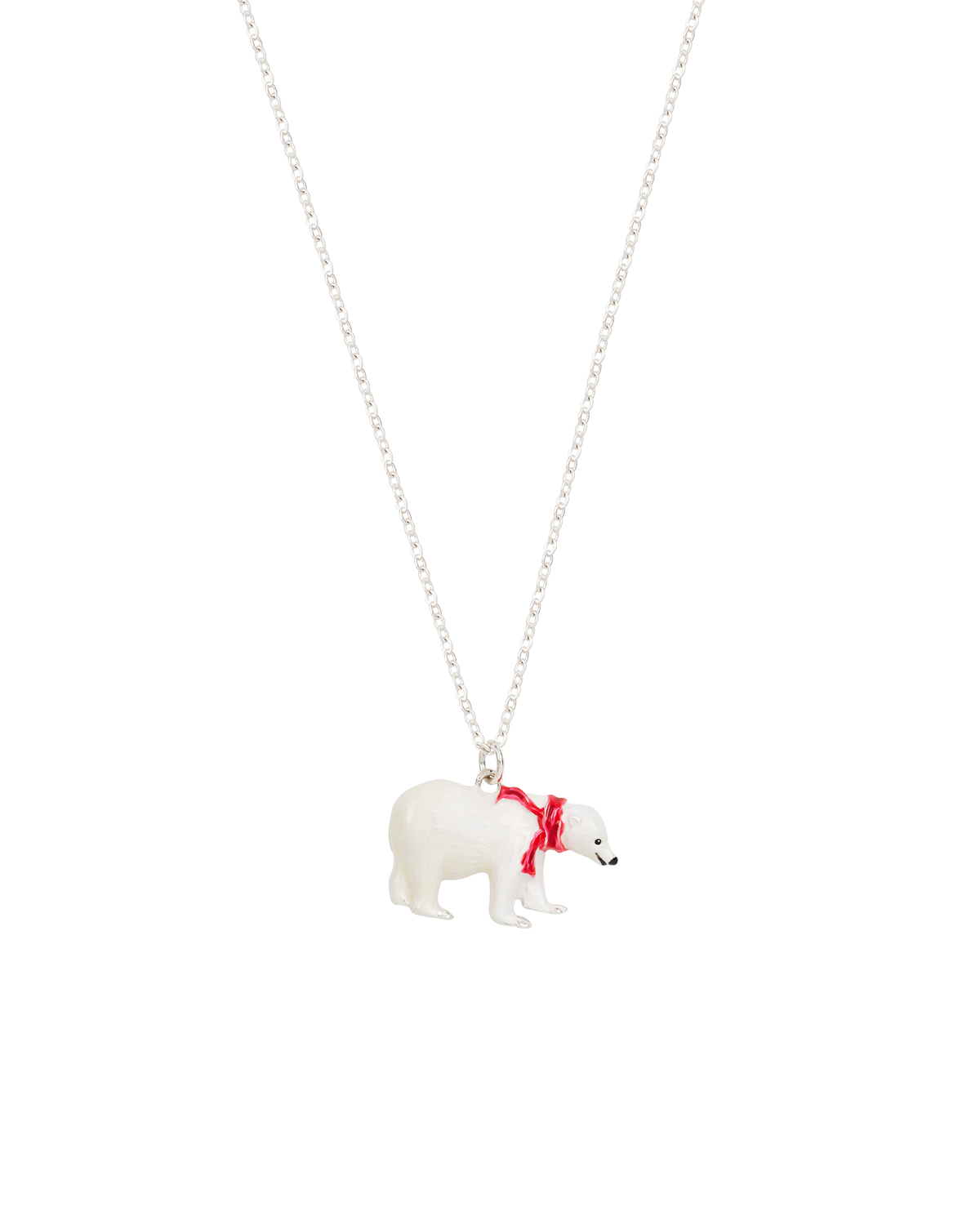 Silver Cosy Polar Bear Necklace