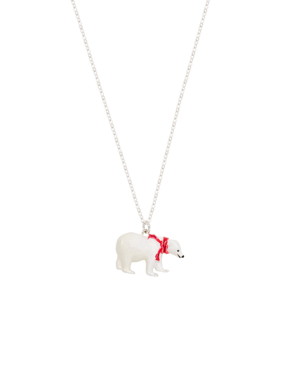 Silver Cosy Polar Bear Necklace