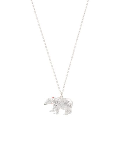 Silver Cosy Polar Bear Necklace
