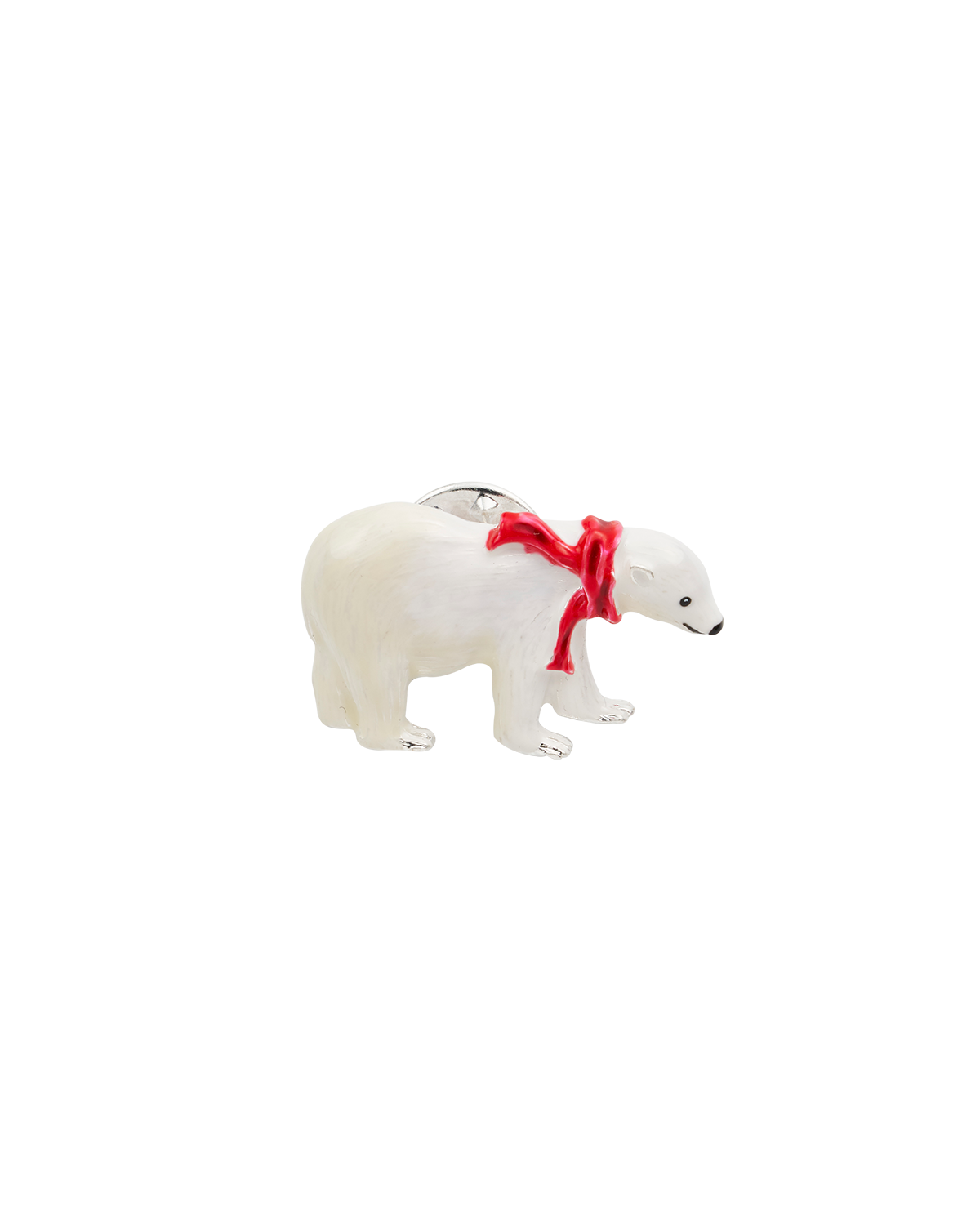 Silver Cosy Polar Bear Brooch