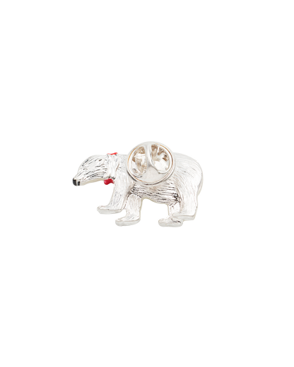 Silver Cosy Polar Bear Brooch