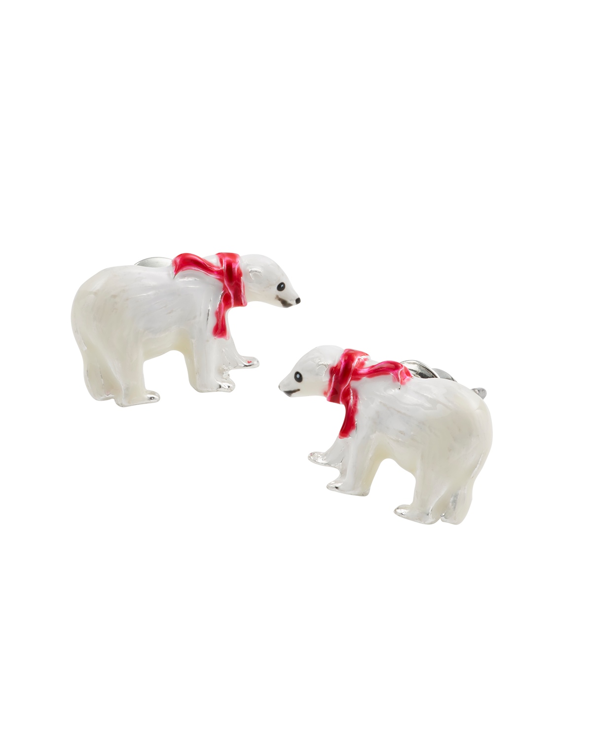 Silver Cosy Polar Bear Stud Earrings