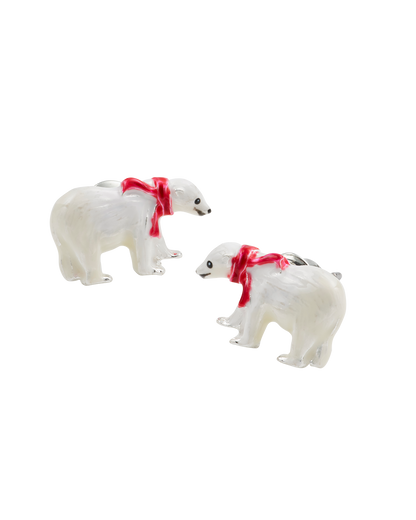 Silver Cosy Polar Bear Stud Earrings