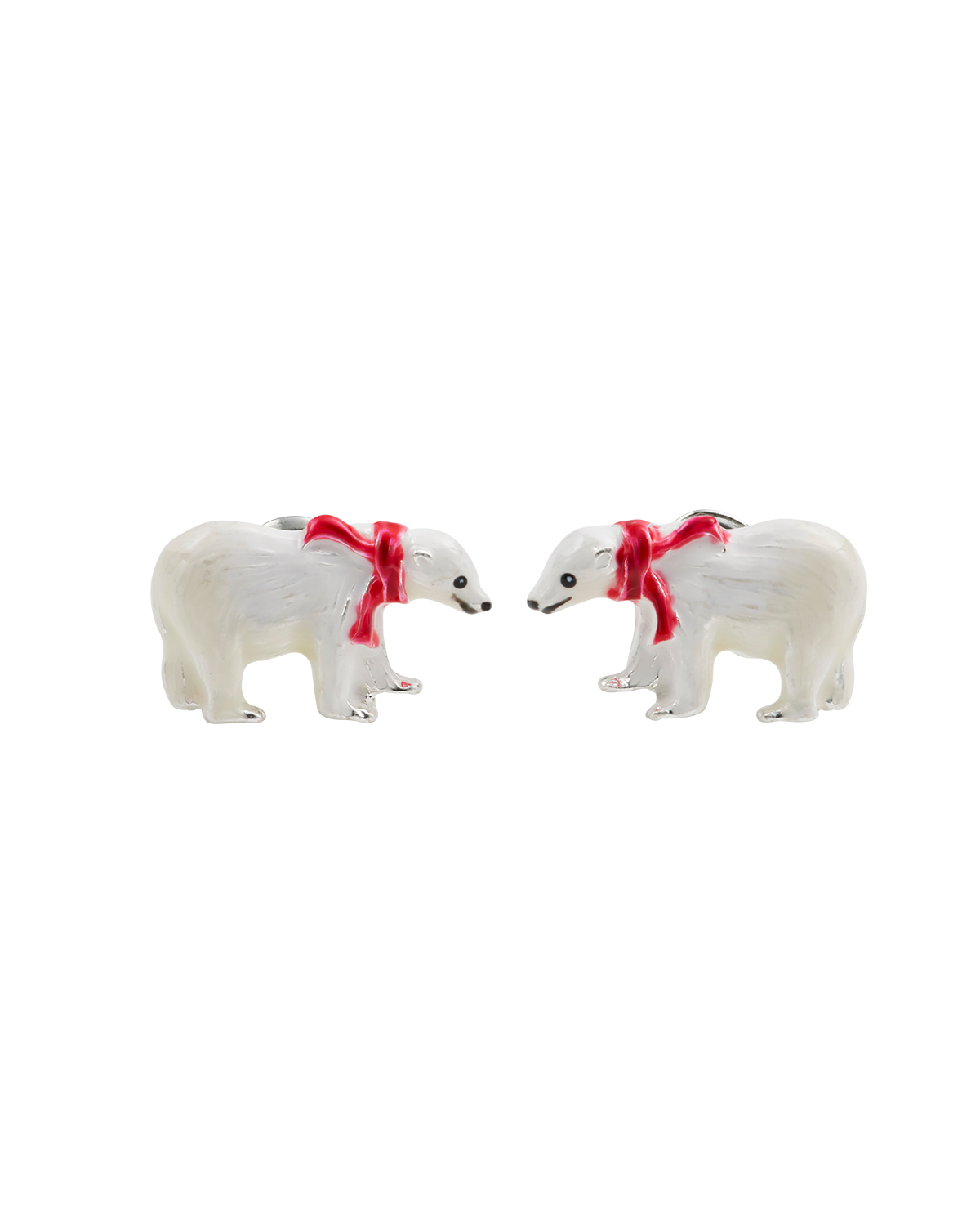 Silver Cosy Polar Bear Stud Earrings