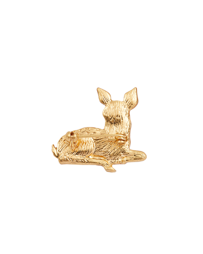 Gold Fawn Brooch