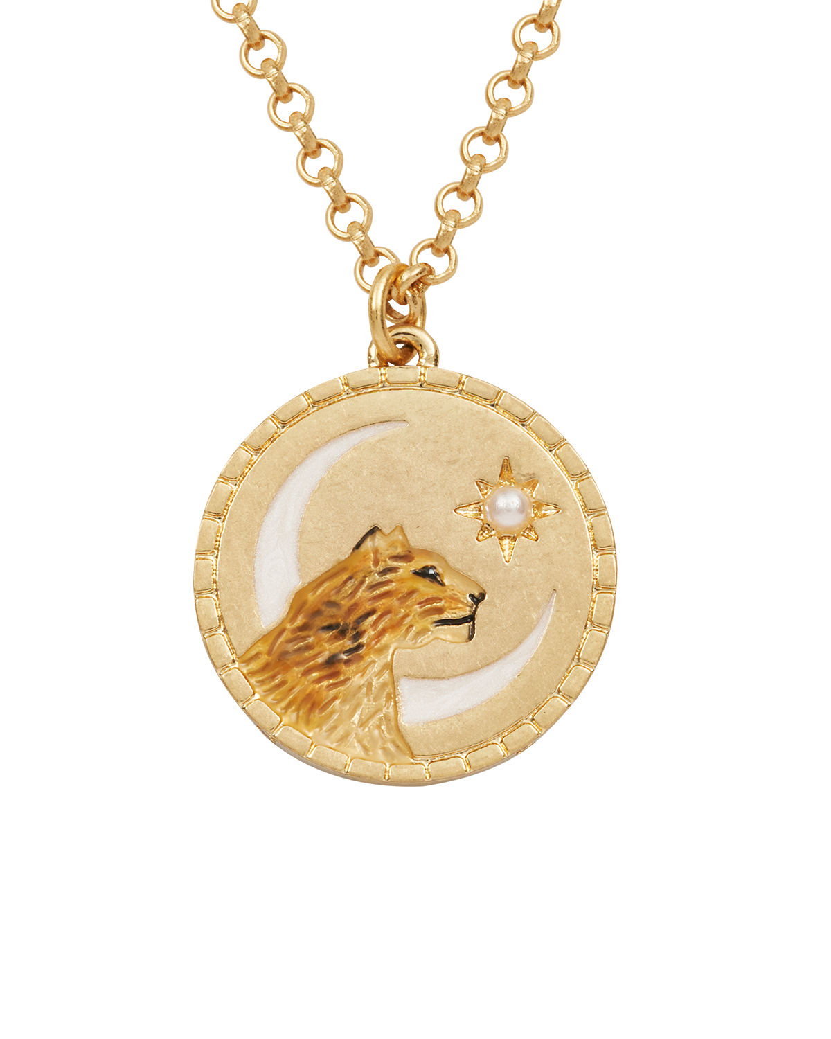 Gold Lioness Spirit Guide Pendant Necklace