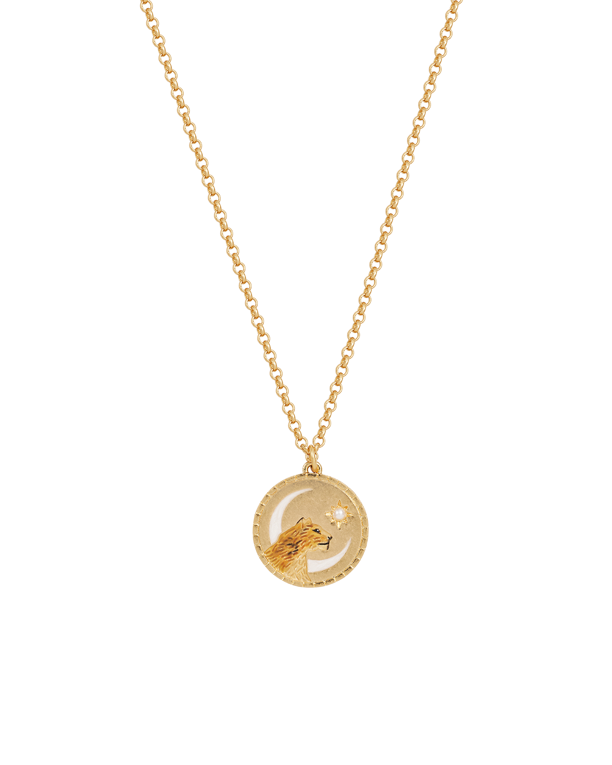 Gold Lioness Spirit Guide Pendant Necklace
