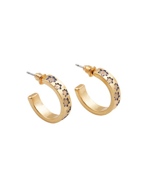 Gold Nightshade Hoop Earrings