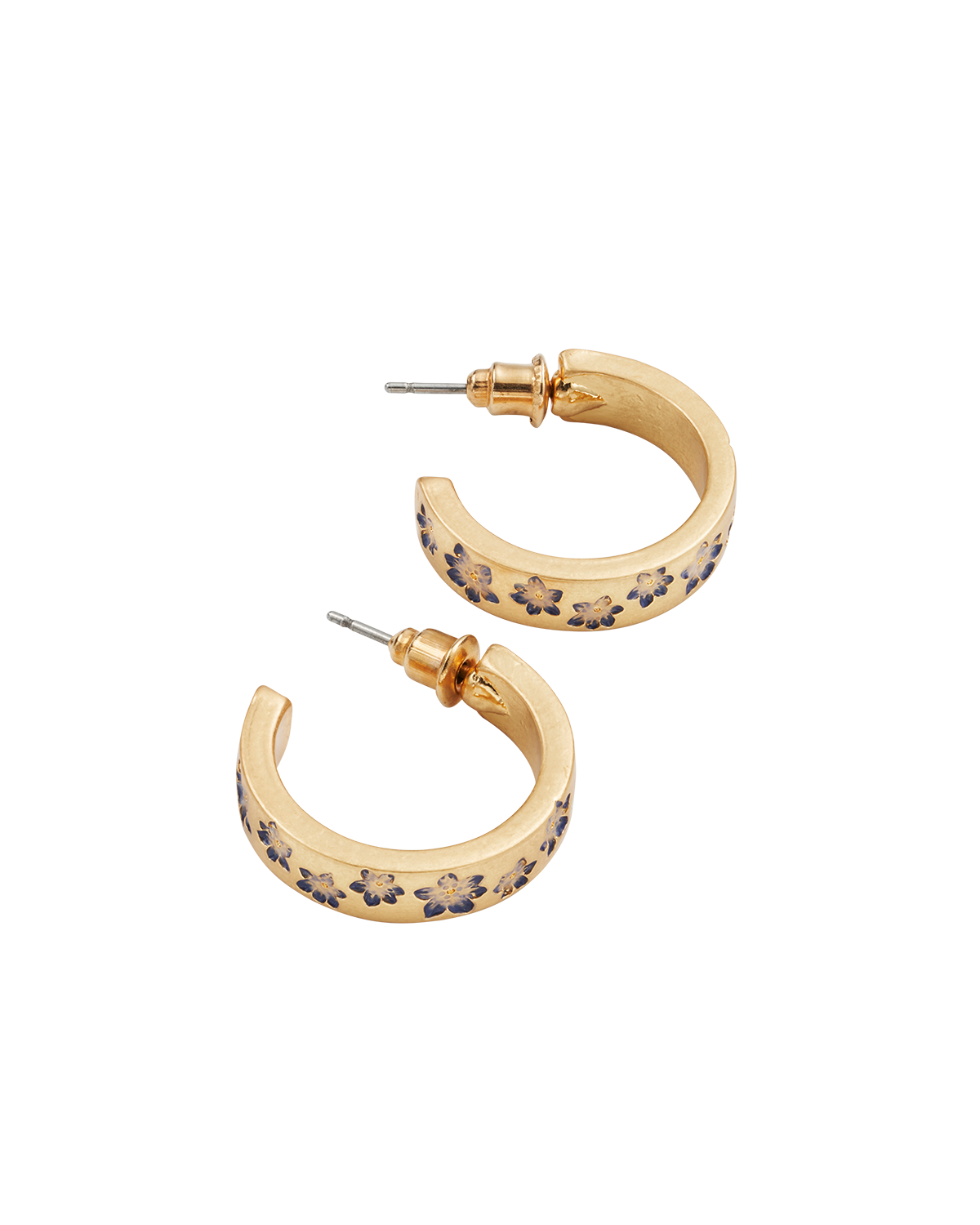 Gold Nightshade Hoop Earrings
