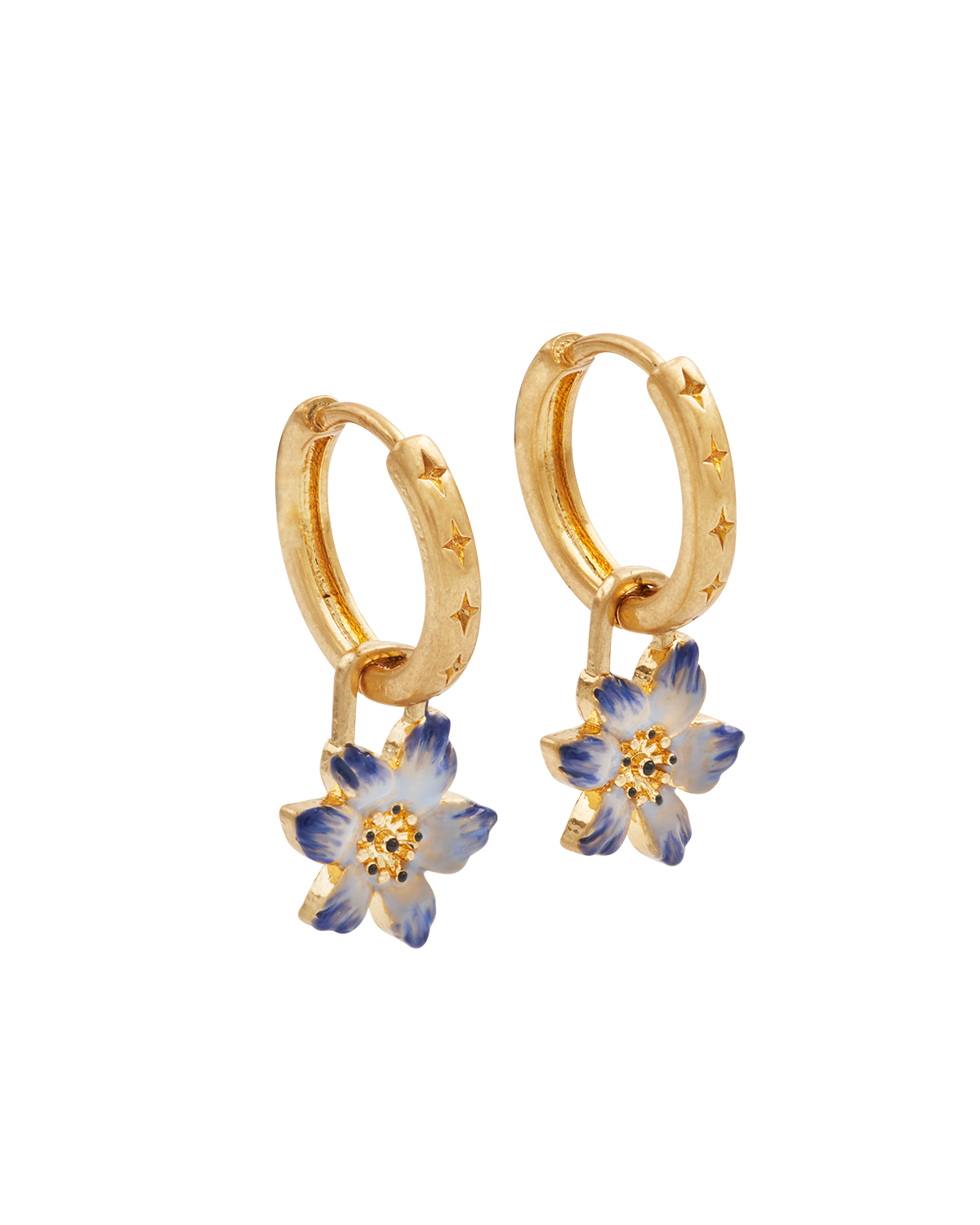 Gold Nightshade Huggie Earrings