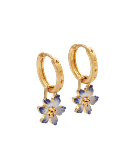 Gold Nightshade Huggie Earrings