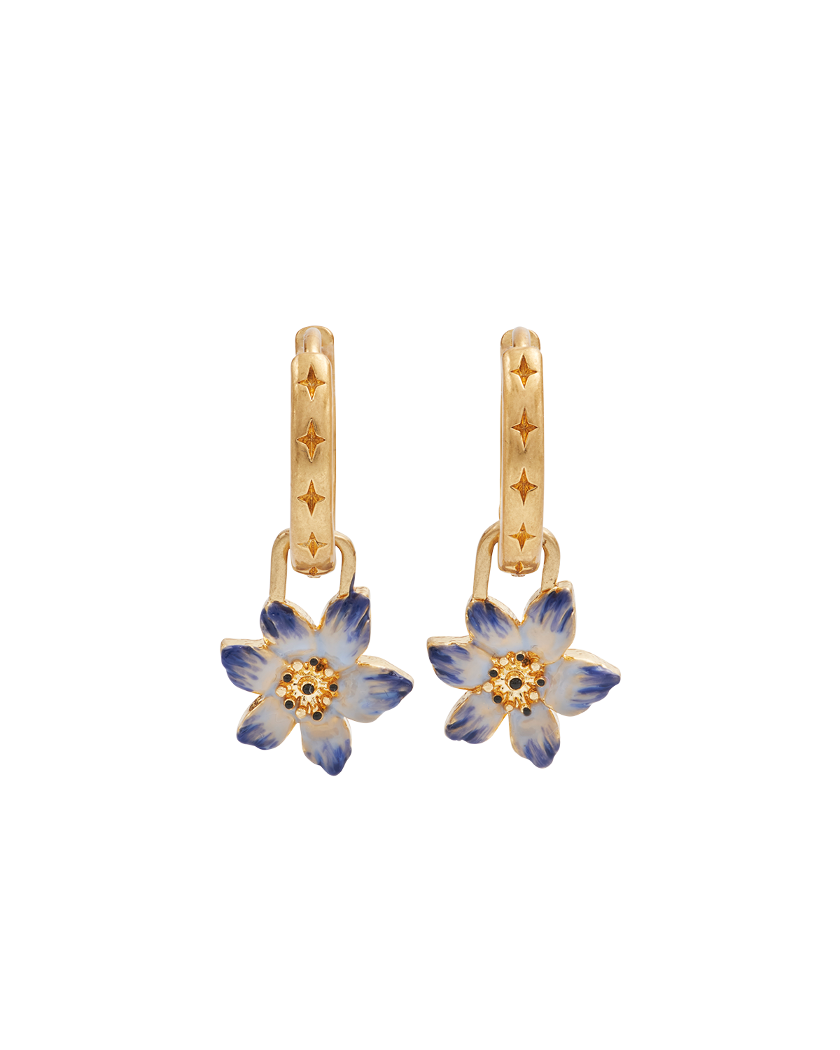Gold Nightshade Huggie Earrings