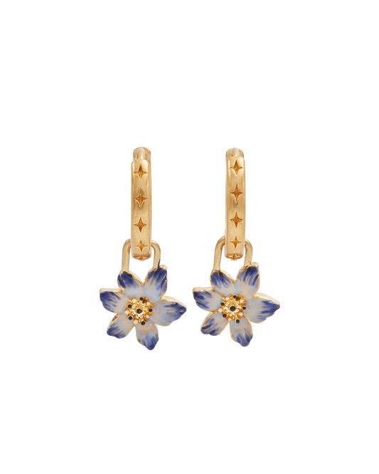 Gold Nightshade Huggie Earrings